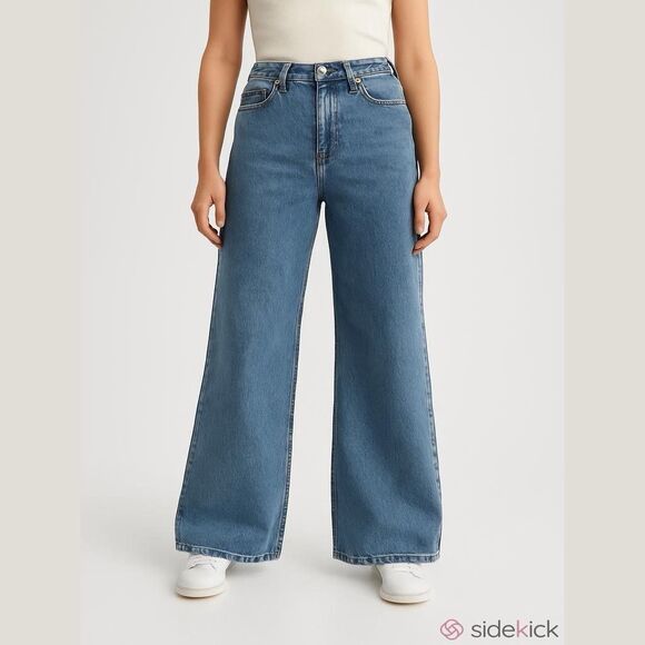 Universal‎ Thread Midrise Super Wide Leg Jeans Button Fly 6 - Picture 1 of 9